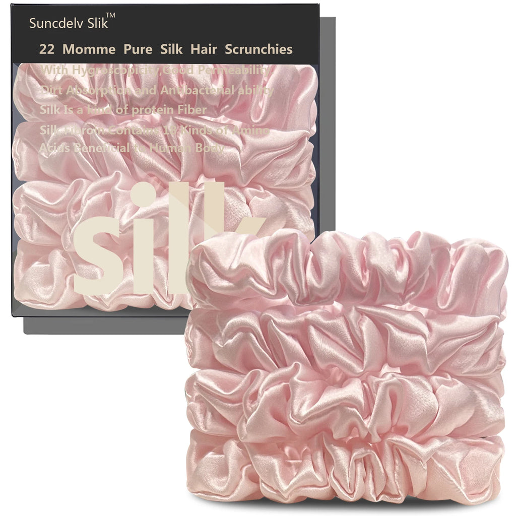 100% Silk Scrunchies – Set of 4