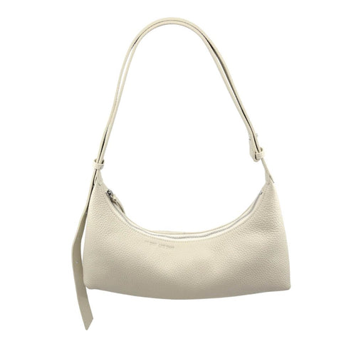 Ivory Ash handbag with a strap on a white background