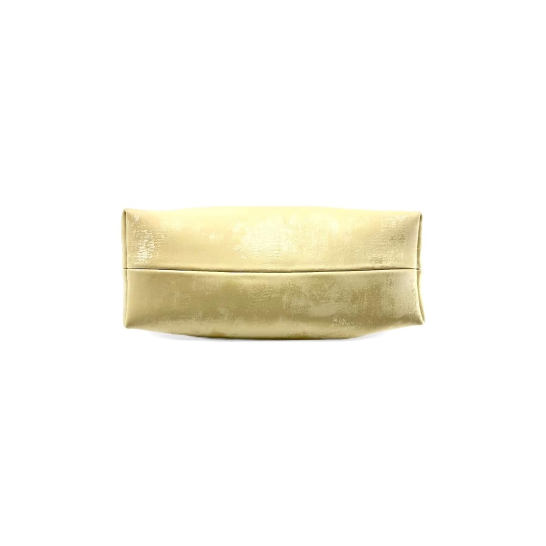 Golden yellow clutch bag on a white background