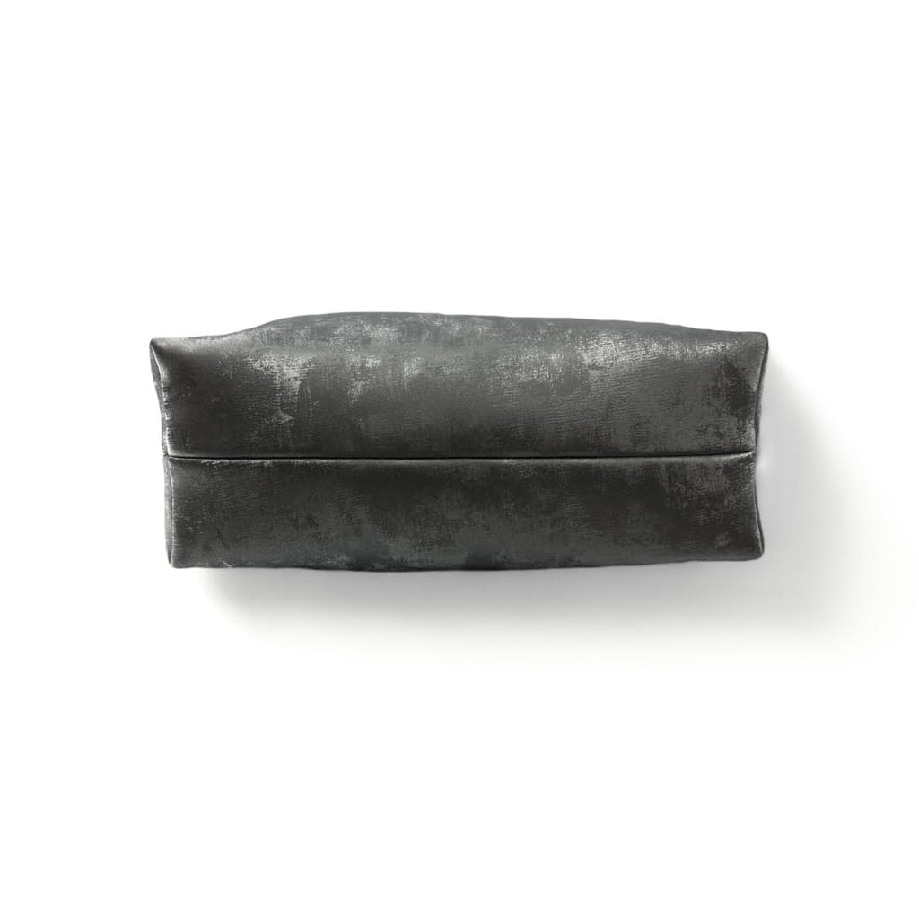 Titanium colored clutch bag on a white background