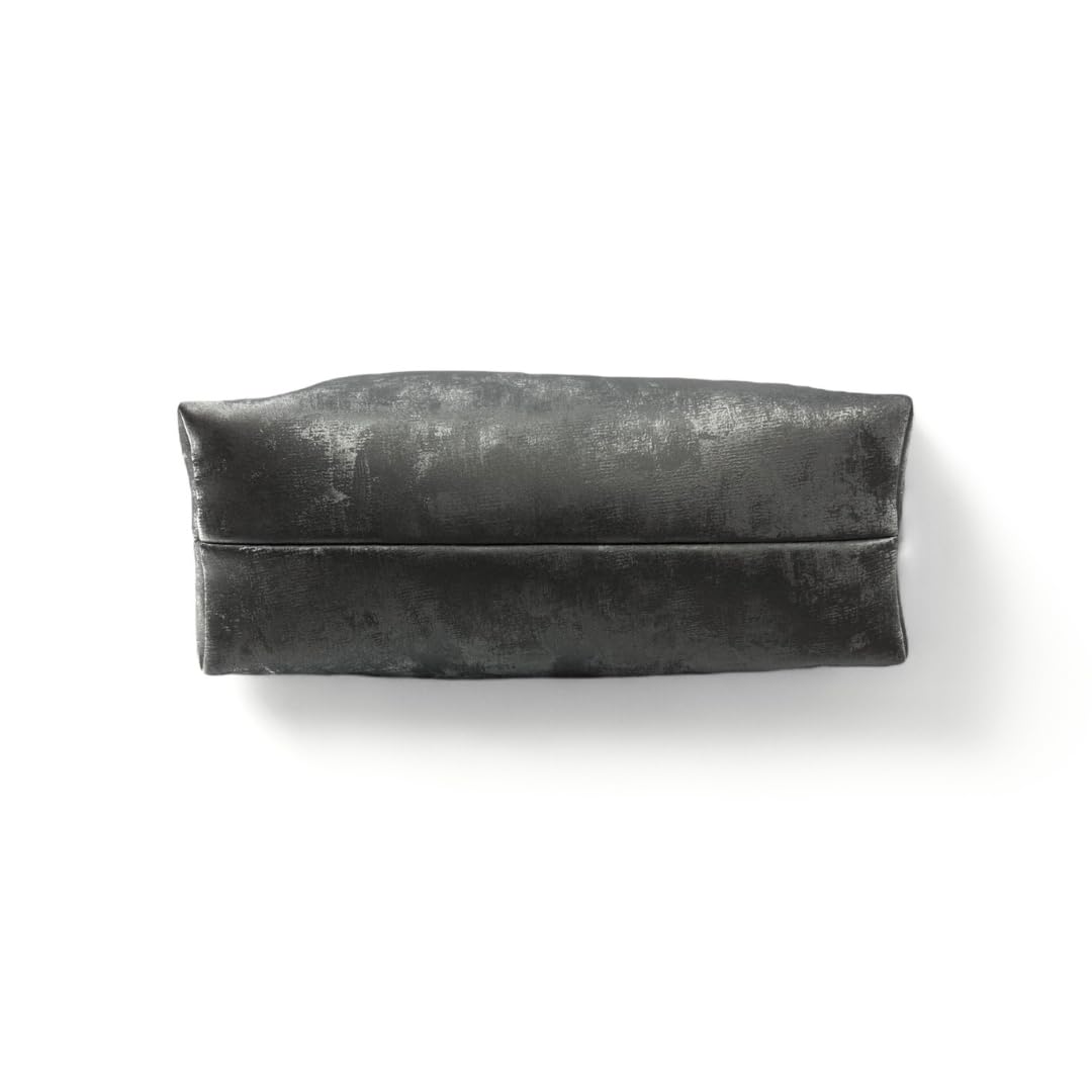 Titanium colored clutch bag on a white background