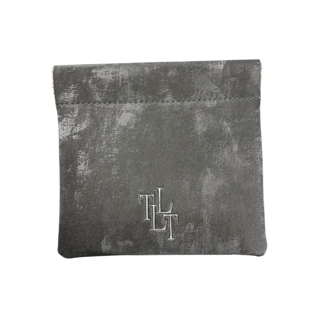 Titanium pouch with a logo on a white background